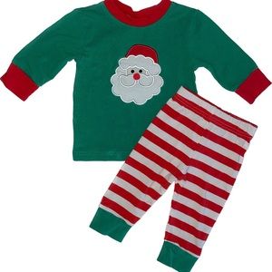 Smocked A Lot | Santa Appliqué Christmas Pajamas Set Infant Baby Boys Size 3m